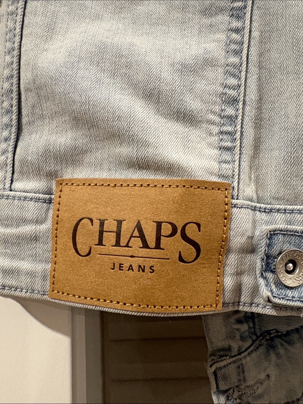 Chaps Pale Denim Trucker Jacket - Faded Light Blue - Picture 5 of 5